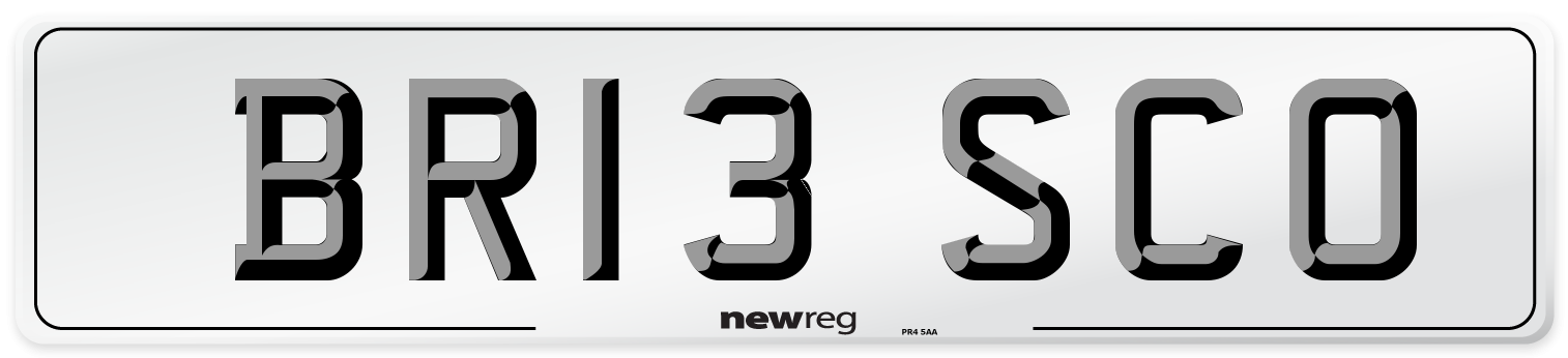 BR13 SCO Number Plate from New Reg